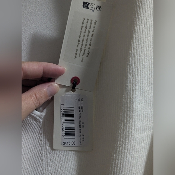 Ted Baker  Tabbiaa white off the shoulder wide leg jumpsuit. Sz 3 - Picture 6 of 16